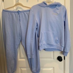 blue hoodie and sweats set🤍